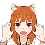 A Girl With Cat Ears Is Making A Face With Her Hands . Sticker