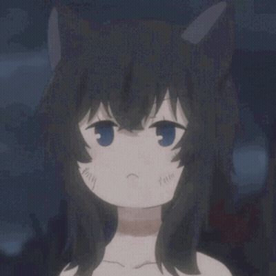 A Girl With Cat Ears Is Making A Funny Face . GIF
