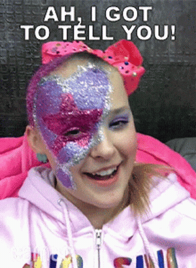 A Girl With Face Paint And The Words Ah I Got To Tell You Behind Her GIF