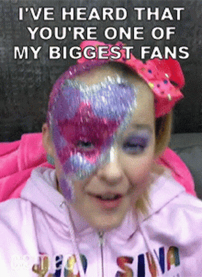 A Girl With Face Paint On Her Face Says I 'Ve Heard That You Are One Of My Biggest Fans GIF