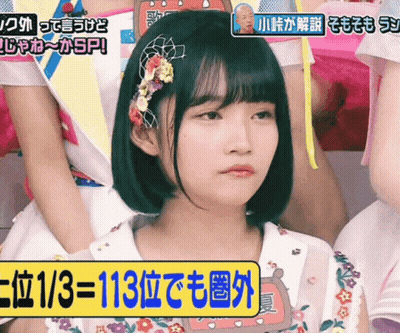 A Girl With Flowers In Her Hair Is Sitting In Front Of A Sign That Says ' 113 ' On It GIF