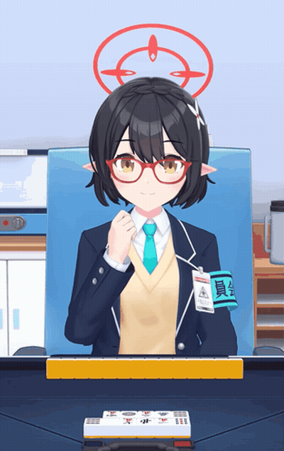 A Girl With Glasses And A Badge That Says ' Aoi ' On It GIF