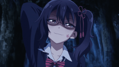 A Girl With Glasses And A Bow On Her Hair Is Making An Angry Face GIF