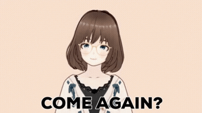 A Girl With Glasses Is Smiling And Says Come Again ? GIF