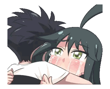 A Girl With Green Eyes Is Crying While A Man Holds Her Sticker