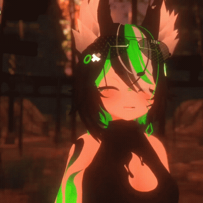 A Girl With Green Hair And A Black Top Has The Letter O On Her Hat GIF