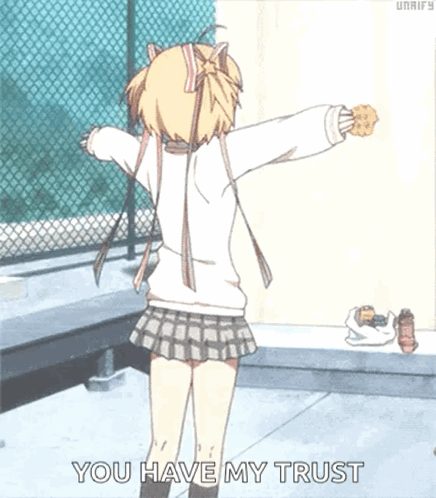 Girl Holding Cookie Says You Have My Trust GIF