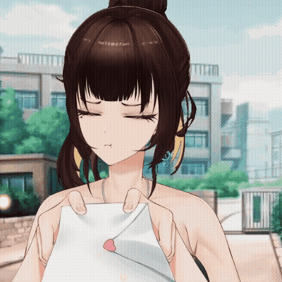 A Girl With Her Eyes Closed Is Holding A Piece Of Paper GIF