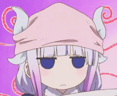 A Girl With Horns And A Pink Hat Is Making A Funny Face GIF