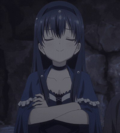 A Girl With Long Black Hair And A Choker On Her Neck GIF
