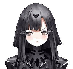 A Girl With Long Black Hair And A Heart On Her Head . Sticker