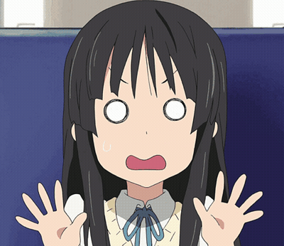 A Girl With Long Black Hair Is Making A Surprised Face With Her Hands Outstretched GIF
