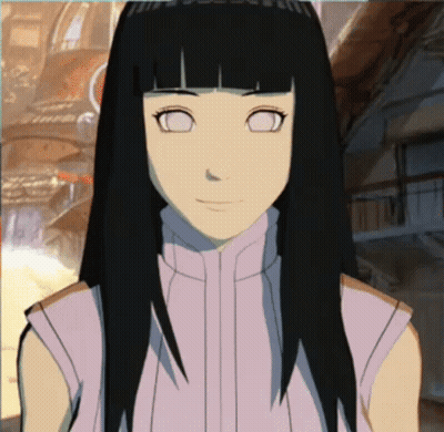 A Girl With Long Black Hair Is Wearing A Purple Vest GIF