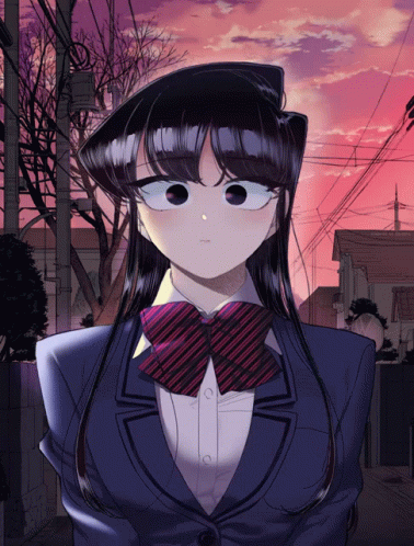 A Girl With Long Black Hair Is Wearing A Striped Tie GIF