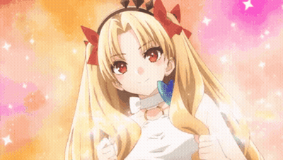 A Girl With Long Blonde Hair And Red Eyes Is Wearing A Tiara GIF