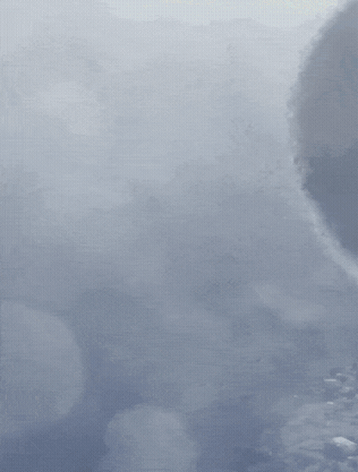 A Girl With Long Blue Hair Wearing A White Hat With A Number 6 On It GIF