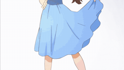 A Girl With Long Brown Hair And A Yellow Headband Is Sitting Down GIF