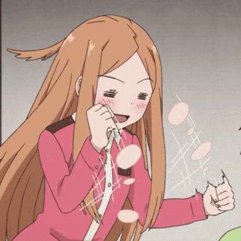 A Girl With Long Brown Hair Is Wearing A Pink Jacket And Making A Funny Face GIF