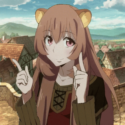 A Girl With Long Hair And A Bear Ear Pointing At Something GIF