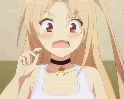 A Girl With Long Hair And A Choker Around Her Neck GIF
