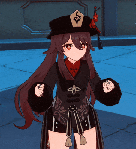 A Girl With Long Hair And A Hat With A Triangle On It GIF