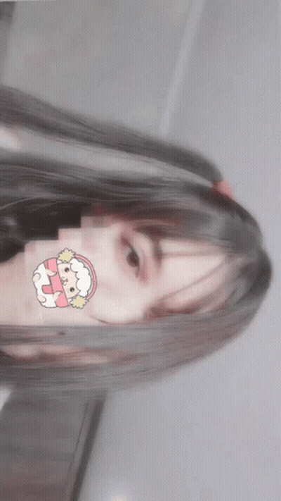 A Girl With Pigtails Has A Sticker On Her Face That Says ' Sheep ' On It GIF