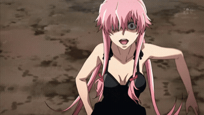 A Girl With Pink Hair And A Black Dress Is Standing In The Dirt With The Letters Tbs On The Bottom GIF