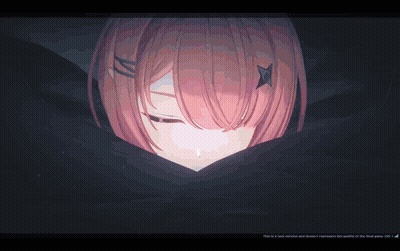 A Girl With Pink Hair And A Star In Her Hair GIF