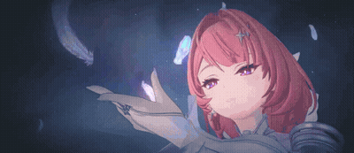 A Girl With Pink Hair And A Star In Her Hair GIF