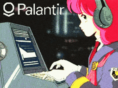A Girl With Pink Hair And Headphones Is Typing On A Computer Keyboard GIF