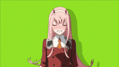 A Girl With Pink Hair And Horns Is Laying Down With Her Eyes Closed . GIF