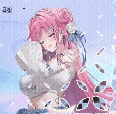 A Girl With Pink Hair And The Word Dorothy On Her Shirt GIF