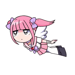 A Girl With Pink Hair And Wings Is Flying Through The Air Sticker