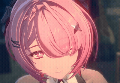 A Girl With Pink Hair Has A Star On Her Head GIF