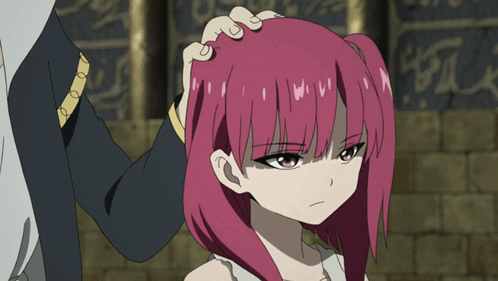 A Girl With Pink Hair Is Being Held By A Man GIF