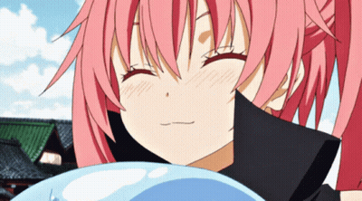 A Girl With Pink Hair Is Holding A Blue Ball In Her Hand GIF