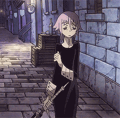 A Girl With Pink Hair Is Holding A Sword GIF