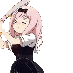 A Girl With Pink Hair Is Standing Next To A Boy And Holding A Sword . Sticker