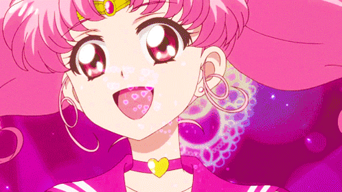 A Girl With Pink Hair Is Wearing A Choker That Has A Heart On It GIF