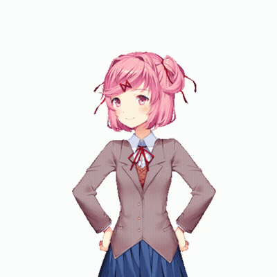 A Girl With Pink Hair Is Wearing A Suit And A Bow Tie GIF