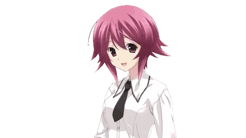 A Girl With Pink Hair Is Wearing A White Shirt And Tie Sticker