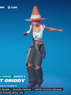 A Girl With Pink Hair Is Wearing A Witch Hat And Overalls In A Video Game . GIF