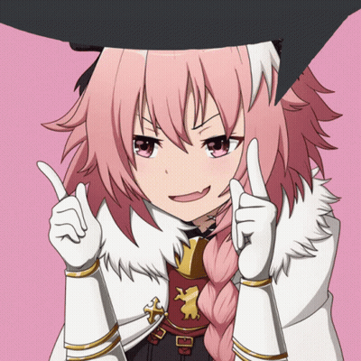 A Girl With Pink Hair Is Wearing White Gloves And A Black Hat GIF