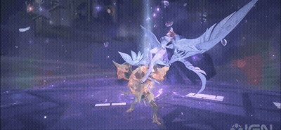 A Girl With Pink Hair Is Wrapped In A Blanket With The Ign Logo In The Background GIF
