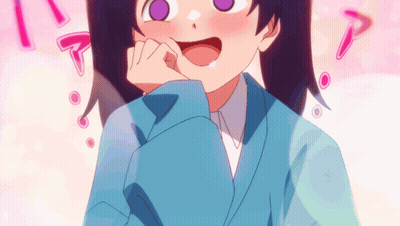 A Girl With Purple Eyes And A Blue Jacket Has A Surprised Look On Her Face GIF
