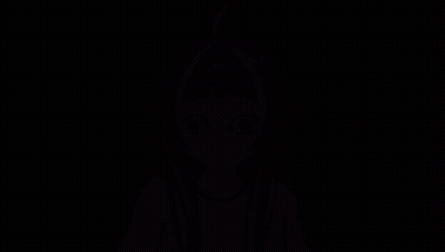 A Girl With Purple Hair Is Being Held By A Hand GIF