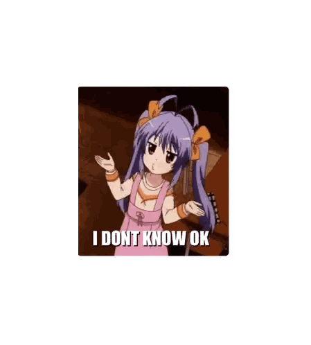 A Girl With Purple Hair Is Holding A Purse And Says I Dont Know Ok Sticker