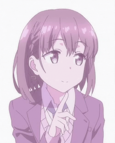 A Girl With Purple Hair Is Wearing A Purple Suit And Tie GIF