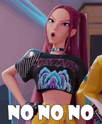A Girl With Purple Hair Is Wearing A Shirt That Says " Never Miss " On It GIF