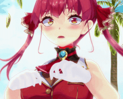 A Girl With Red Hair And White Gloves Has A Blue Pendant Around Her Neck GIF